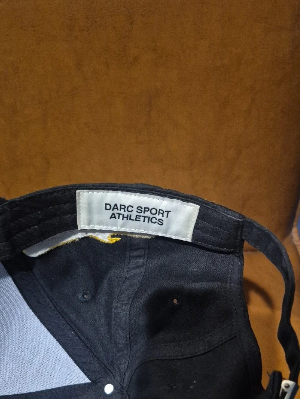 DARC SPORT Black Patch Baseball Cap with Yellow Trim